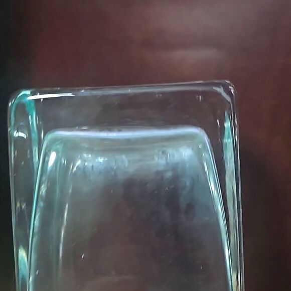 Vintage MCM High Quality Heavy Cut Glass Rectangle Heavy Vase - Picture 5 of 6